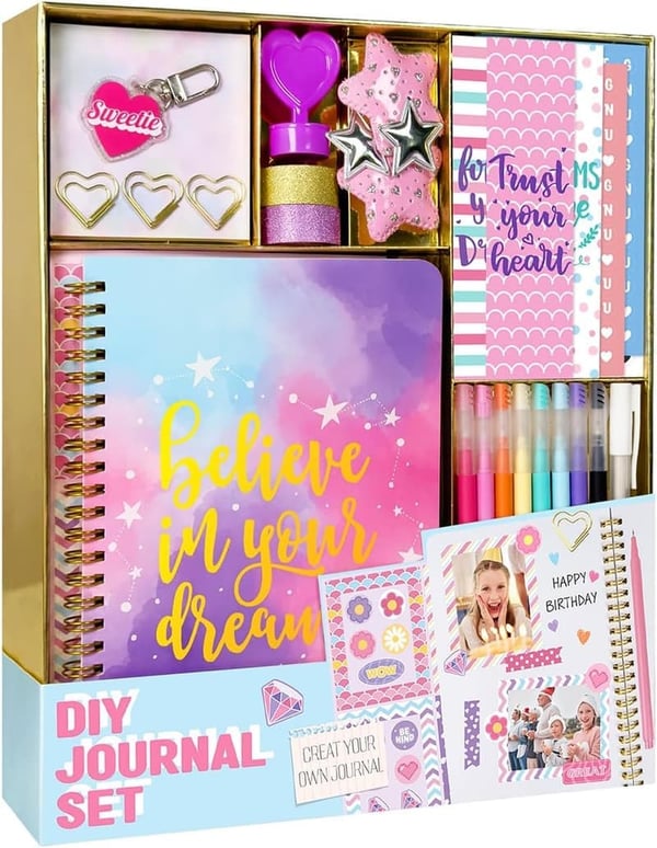 DIY Journal Kit for Tween & Teen Girls - Art & Scrapbook Supplies