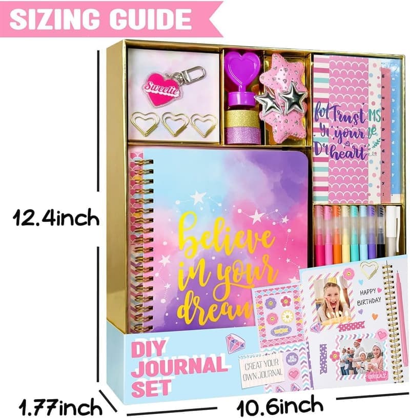 DIY Journal Kit for Tween & Teen Girls - Art & Scrapbook Supplies