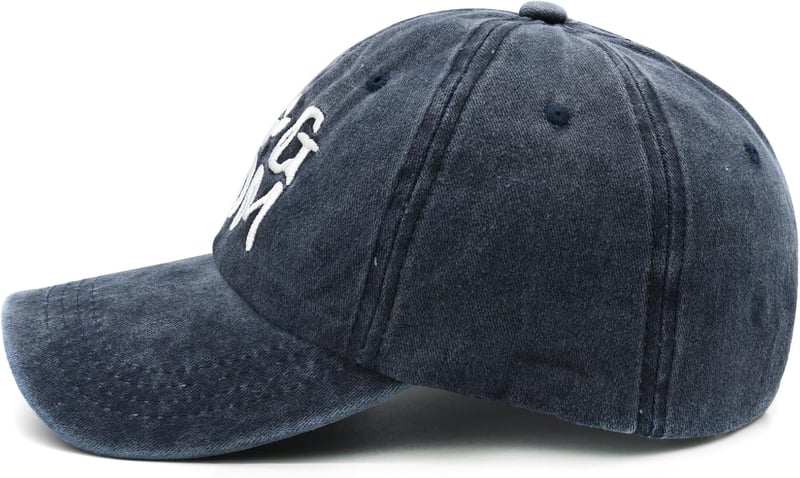 Dog Mom Denim Baseball Cap - Adjustable & Embroidered