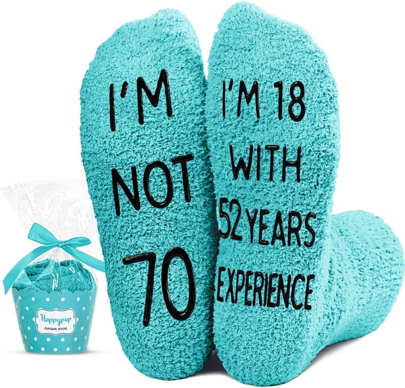 70th Birthday Socks for Women - Fun Gift Idea