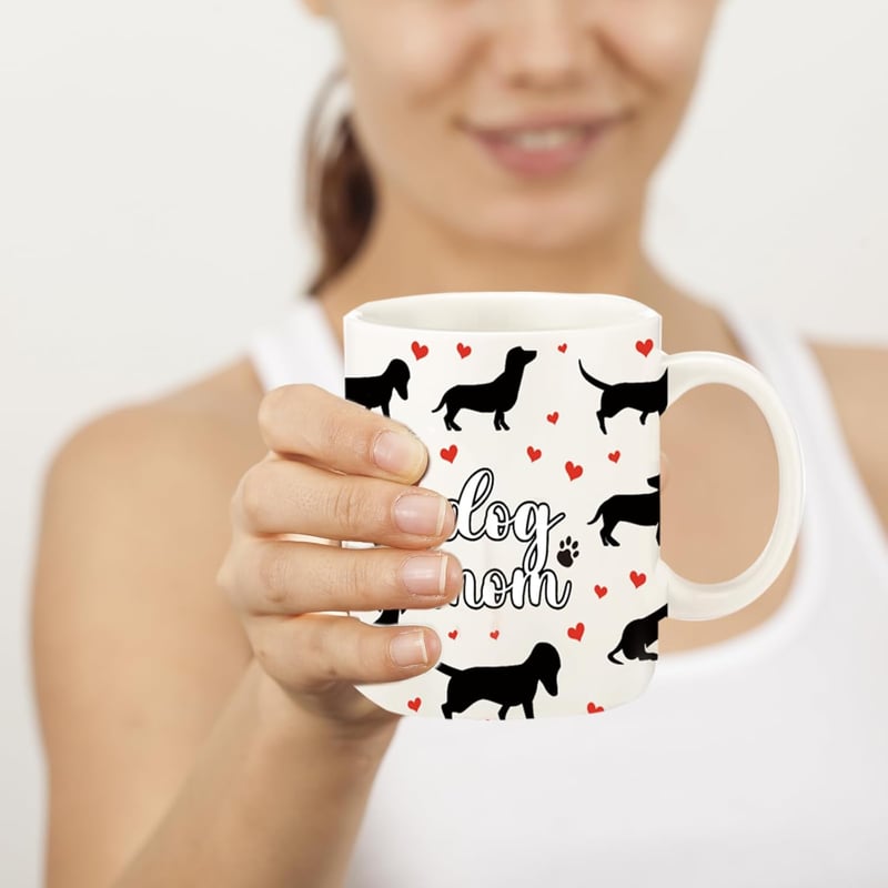 Funny Dog Mom Birthday Mug Gift Set with Socks for Women