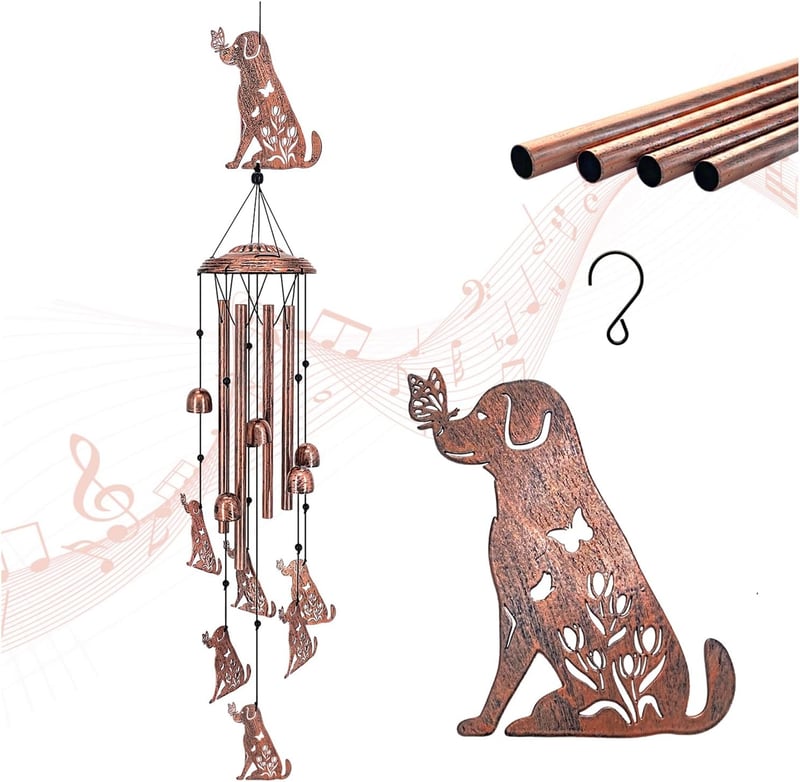 Outdoor Dog Wind Chimes - Memorial Gift for Dog Lovers