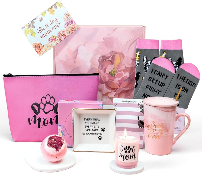 Dog Mom Gift Basket for Women - Unique Dog Themed Birthday Gift