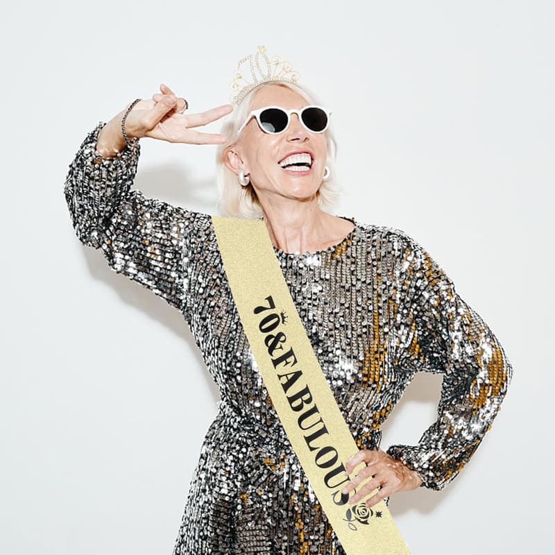 70th Birthday Tiara and Sash Set for Women