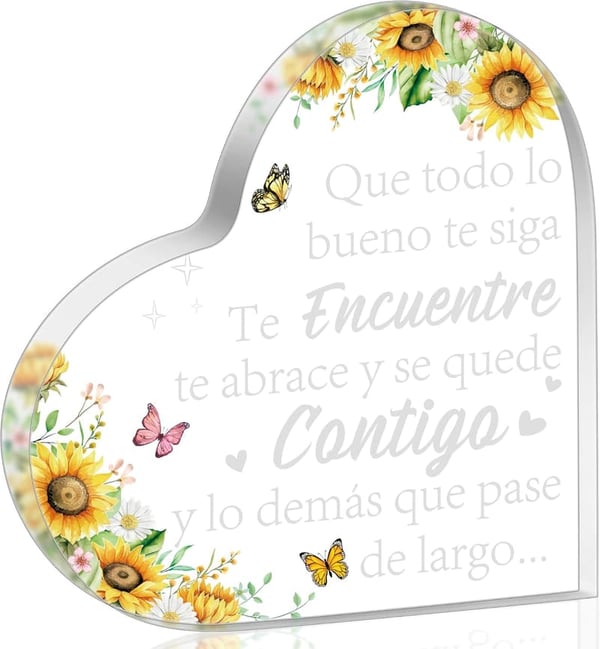 Inspirational Acrylic Heart Plaque Gift for Women
