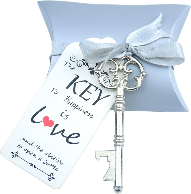 Vintage Skeleton Key Bottle Openers Wedding Favor Set (50pcs)