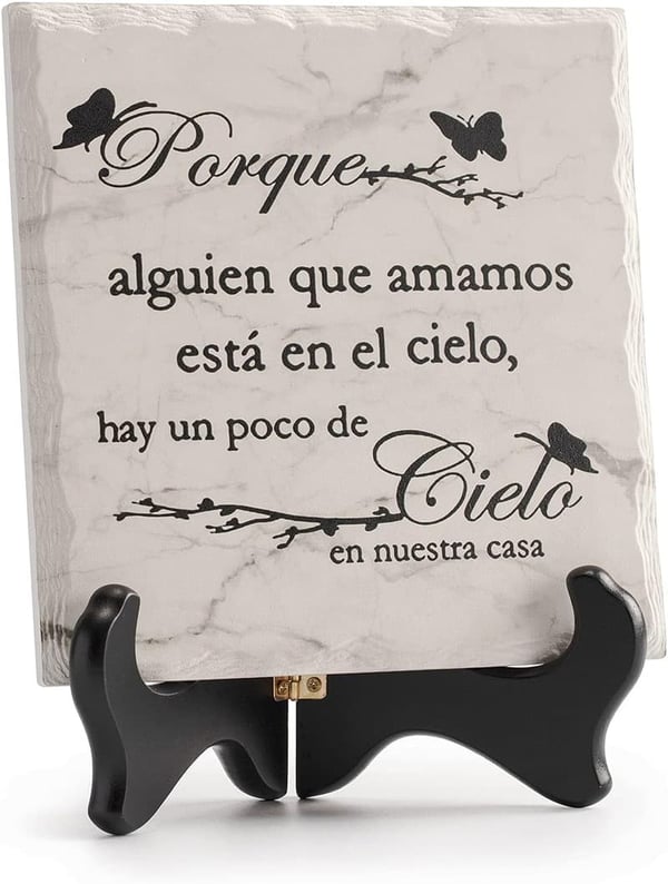 Sympathy Home Decor Sign - Spanish Religious Gift for Loss