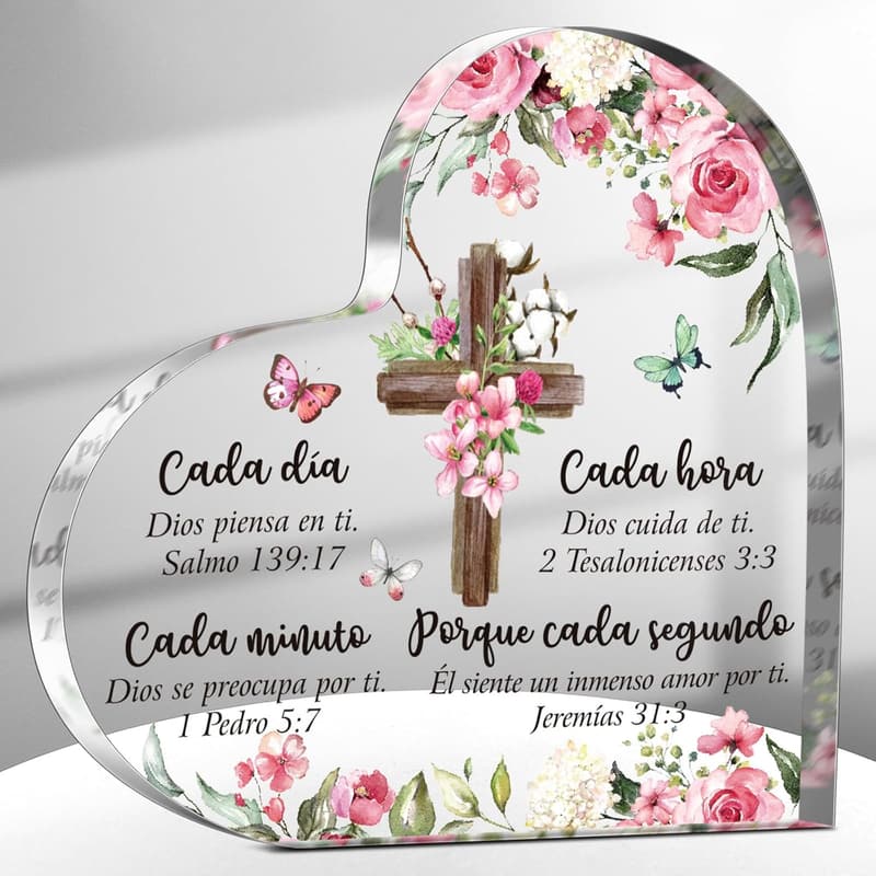 Spanish Graduation Christian Gifts - Inspirational Acrylic Desk Decor for Women