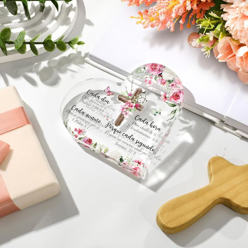 Spanish Graduation Christian Gifts - Inspirational Acrylic Desk Decor for Women