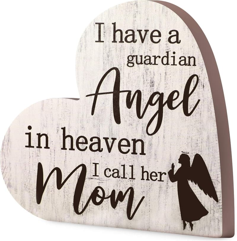Memorial Decor Wooden Heart Sign for Loss of Mother