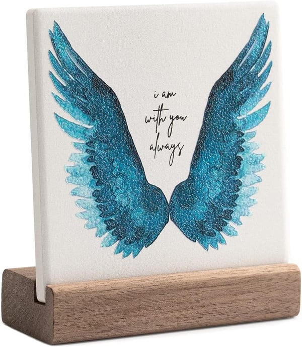 In Loving Memory Angel Wing Wooden Memorial Plaque