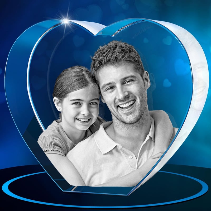 Personalized 3D Crystal Photo Gift for Dad and Couples