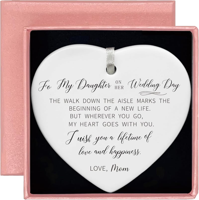 Wedding Day Gift for Daughter - Heart-Shaped Ornament