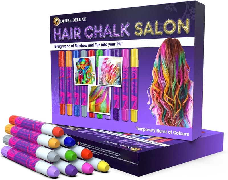 Girls' Temporary Hair Chalk Makeup Kit - 10 Color Pens
