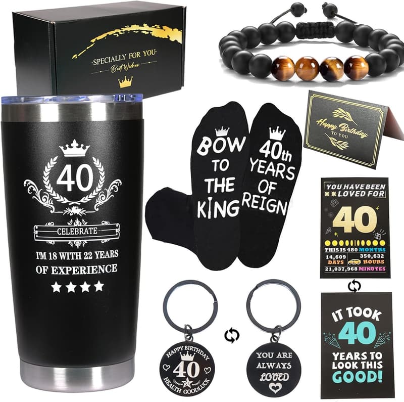 40th Birthday Gifts for Men | Unique Funny Decorations Box