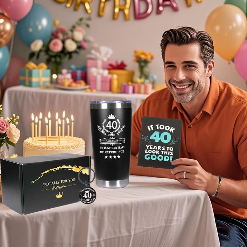 40th Birthday Gifts for Men | Unique Funny Decorations Box