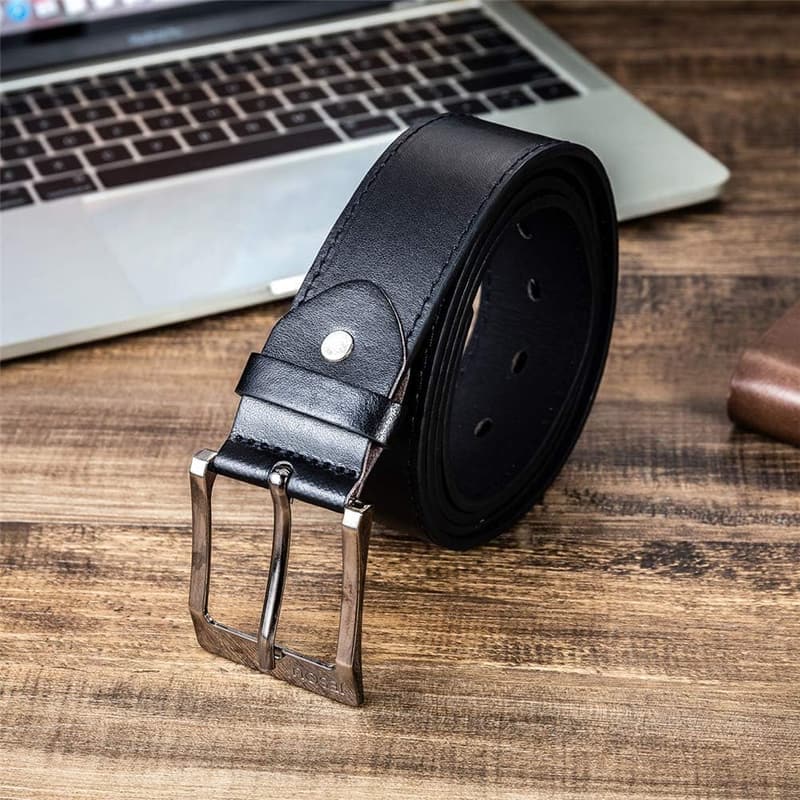 Men's Black Leather Gift Set: Belt, Wallet, Keychain, Pen, Sunglasses, Watch - Perfect for Birthdays & Valentine's Day
