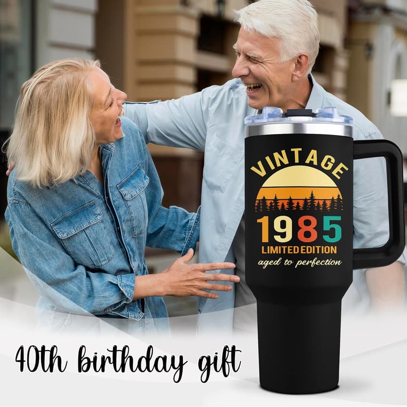 40th Birthday Tumbler 40oz - Cool Gift for Him/Her