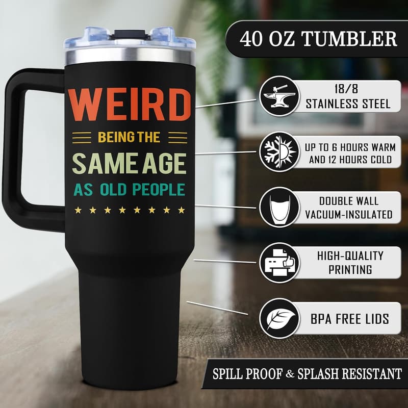 40th Birthday Tumbler 40oz - Cool Gift for Him/Her