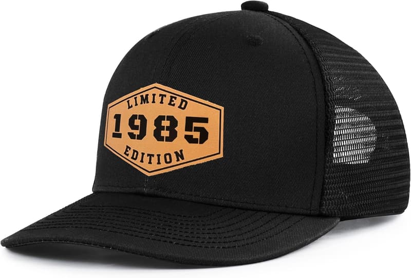 40th Birthday Trucker Hat for Men and Women - 1985 Black