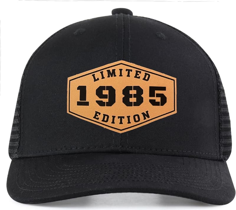 40th Birthday Trucker Hat for Men and Women - 1985 Black