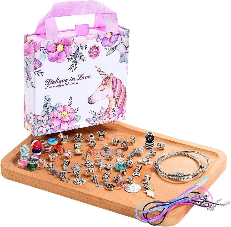 Unicorn Charm Bracelet Making Kit for Creative Girls 8-12