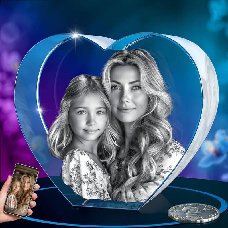 Personalized Mini 3D Crystal Photo Gift for Mother's Day