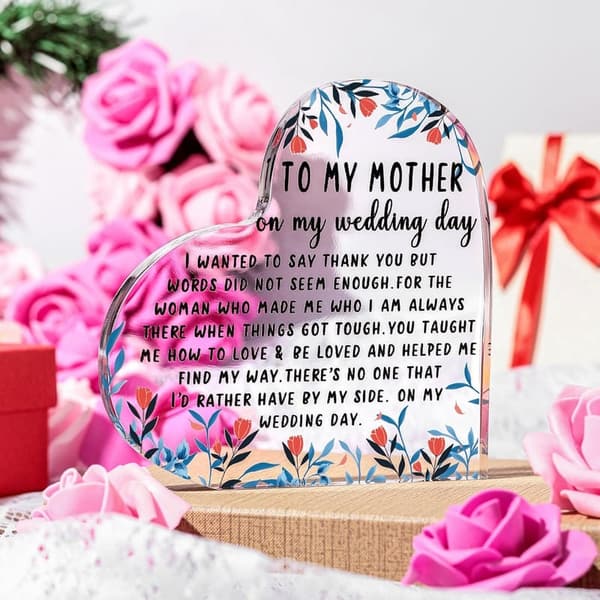 Mother of the Bride Acrylic Heart Keepsake Gift
