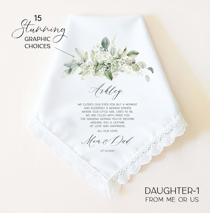 Daughter's Personalized Wedding Handkerchief - Something Blue
