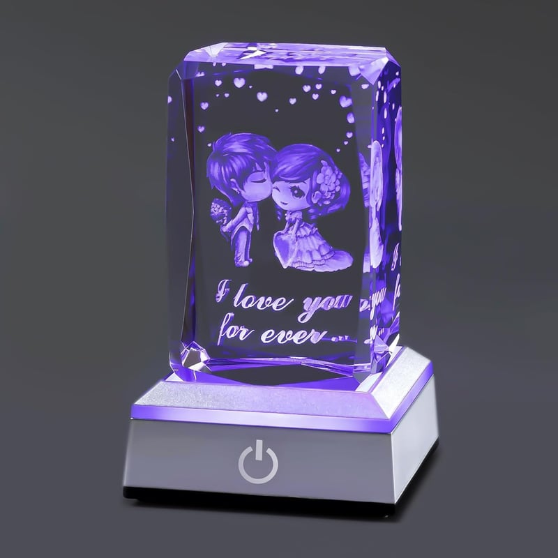3D Sweetheart Crystal Nightlight - Mother's Day Gift for Mom