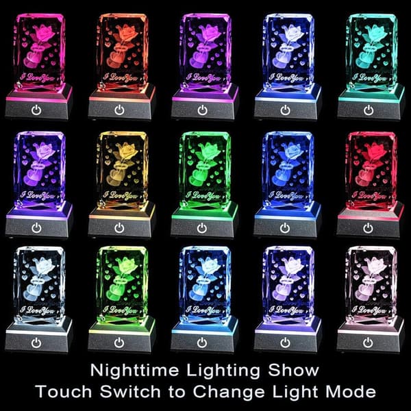 3D Sweetheart Crystal Nightlight - Mother's Day Gift for Mom
