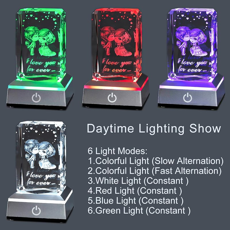 3D Sweetheart Crystal Nightlight - Mother's Day Gift for Mom