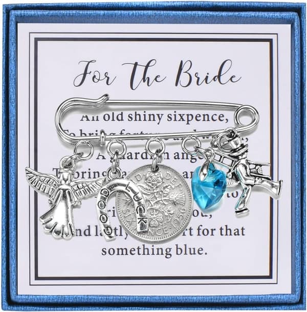 Wedding Day Bouquet Charm for Bride - Something Blue Keepsake
