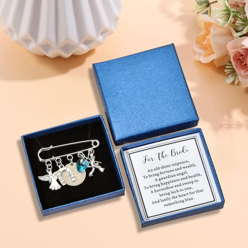 Wedding Day Bouquet Charm for Bride - Something Blue Keepsake