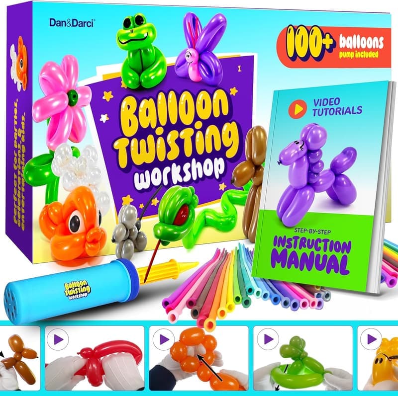 Birthday Balloon Animal Twisting Kit for Kids Ages 8-12