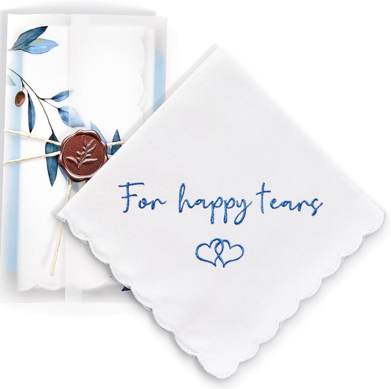 Something Blue Wedding Handkerchief for Bride