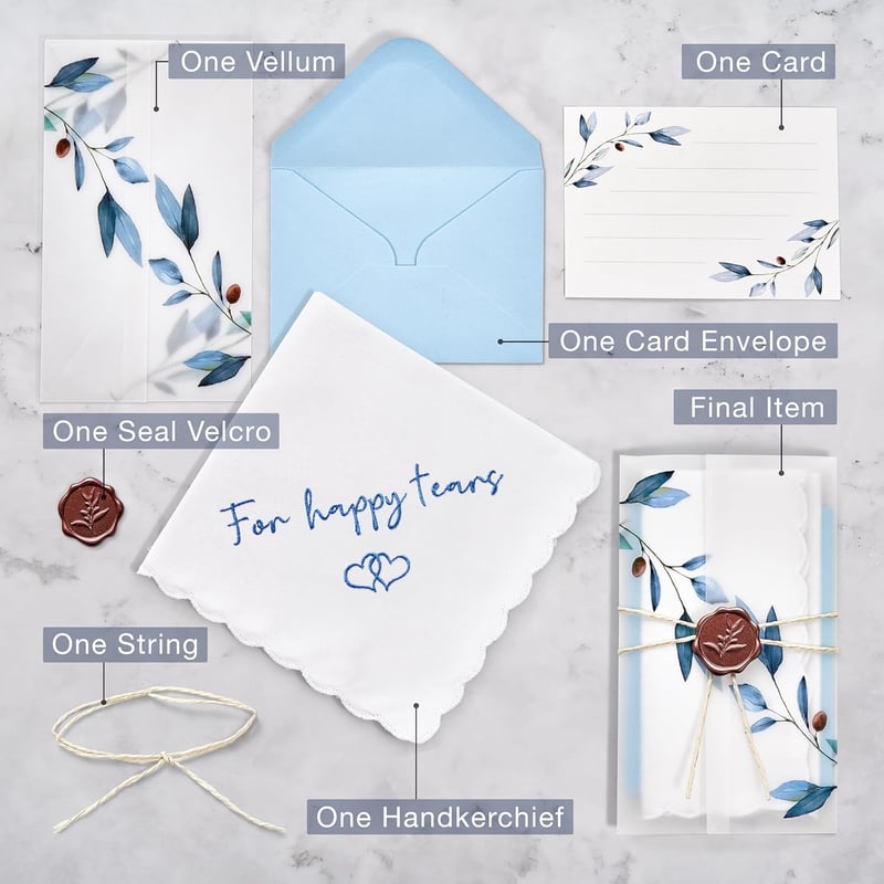 Something Blue Wedding Handkerchief for Bride