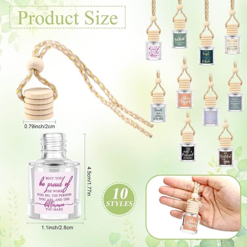 Employee Appreciation Gifts: 20 Pcs Glass Car Air Fresheners