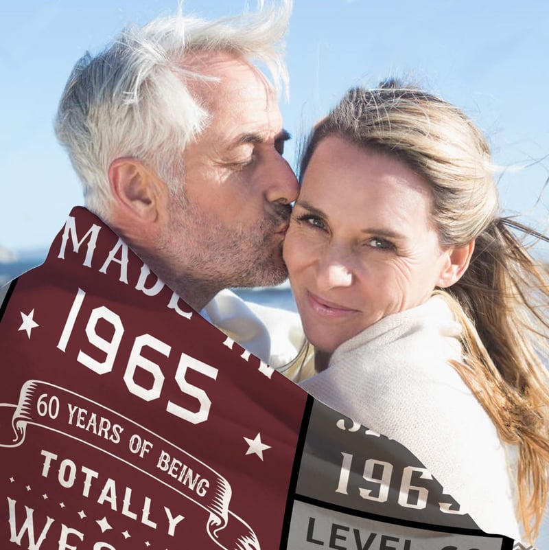 60th Birthday Blanket for Men, 50x60, Unique Gift Idea
