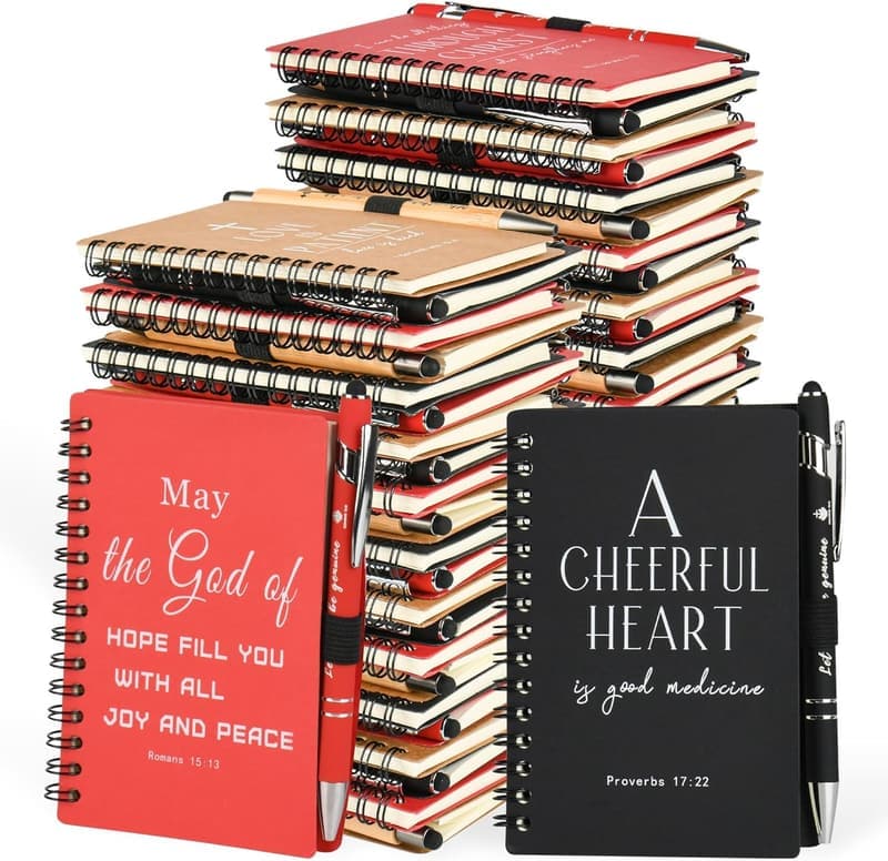 Christian Prayer Journal Notebooks with Pens - Inspirational Gift Set (30 Packs)
