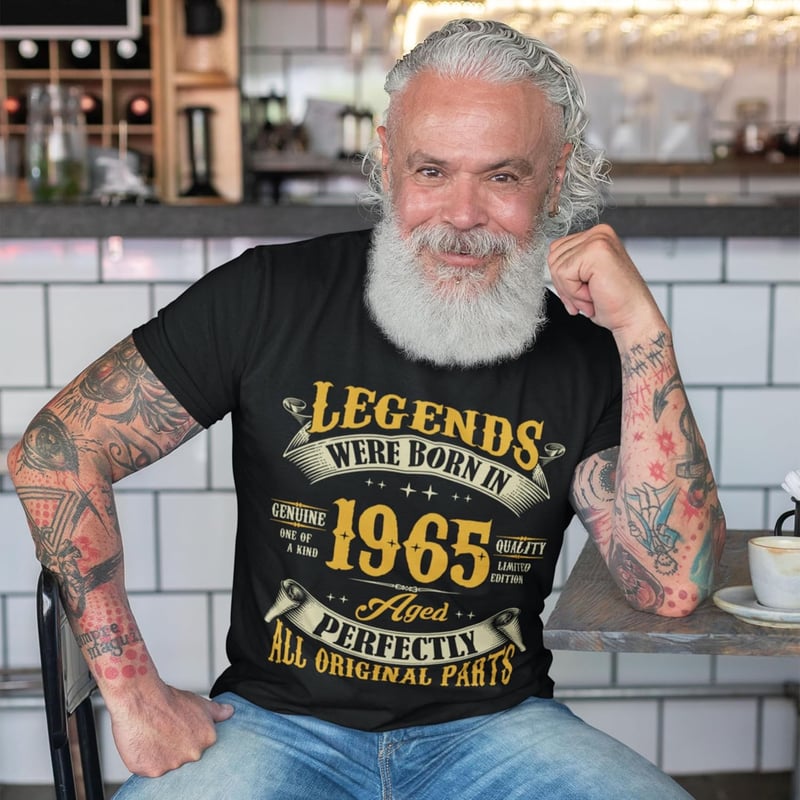 60th Birthday T-Shirt for Men, Vintage 1965 Design