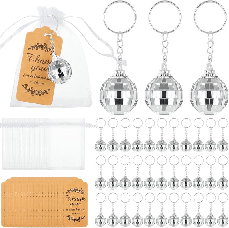 Graduation Mini Disco Ball Keychain Party Favors (60 Set)