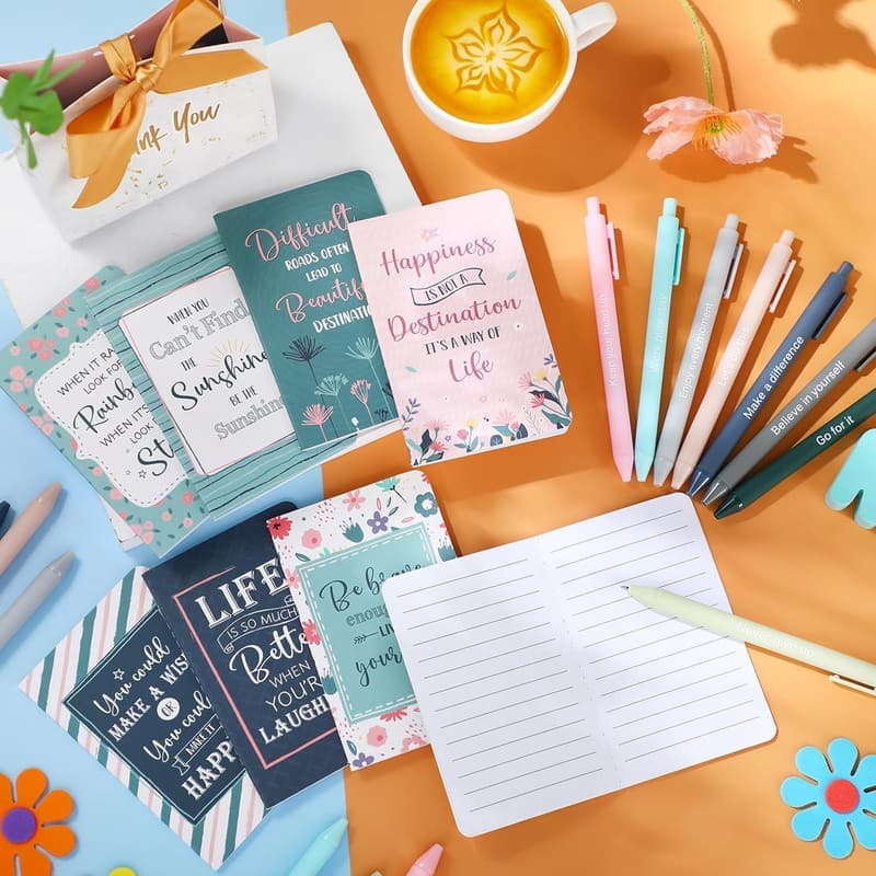 Motivational Quote Pen and Notepad Gift Set for Adults