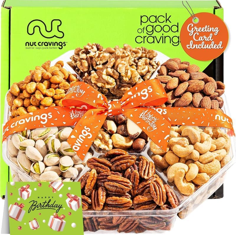 Happy Birthday Nuts Gift Basket - Gourmet Snack Collection