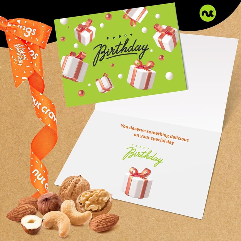 Happy Birthday Nuts Gift Basket - Gourmet Snack Collection