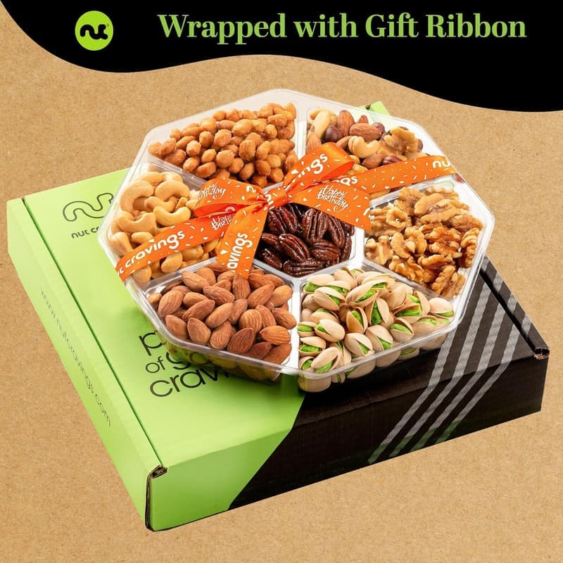 Happy Birthday Nuts Gift Basket - Gourmet Snack Collection