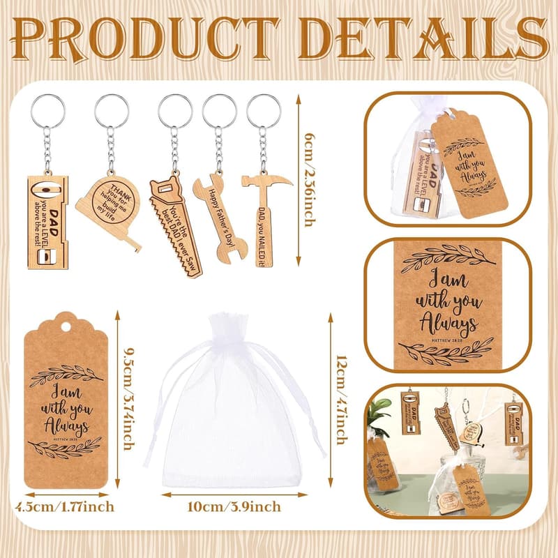 Father's Day Bulk Keychain Gift Set - Inspirational Keychains