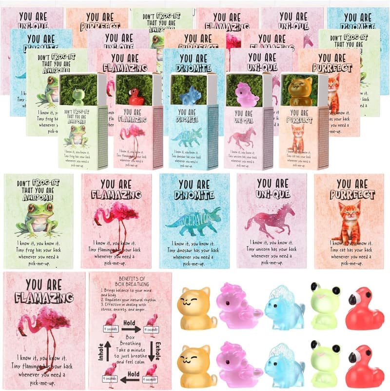Employee Appreciation Gift Set - Positive Resin Animal Favors