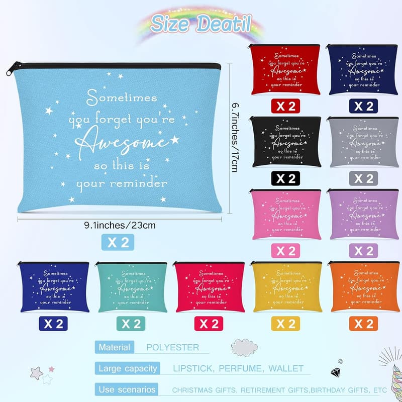 Inspirational Makeup Bags - 24 Pcs Motivational Gift for Nurses