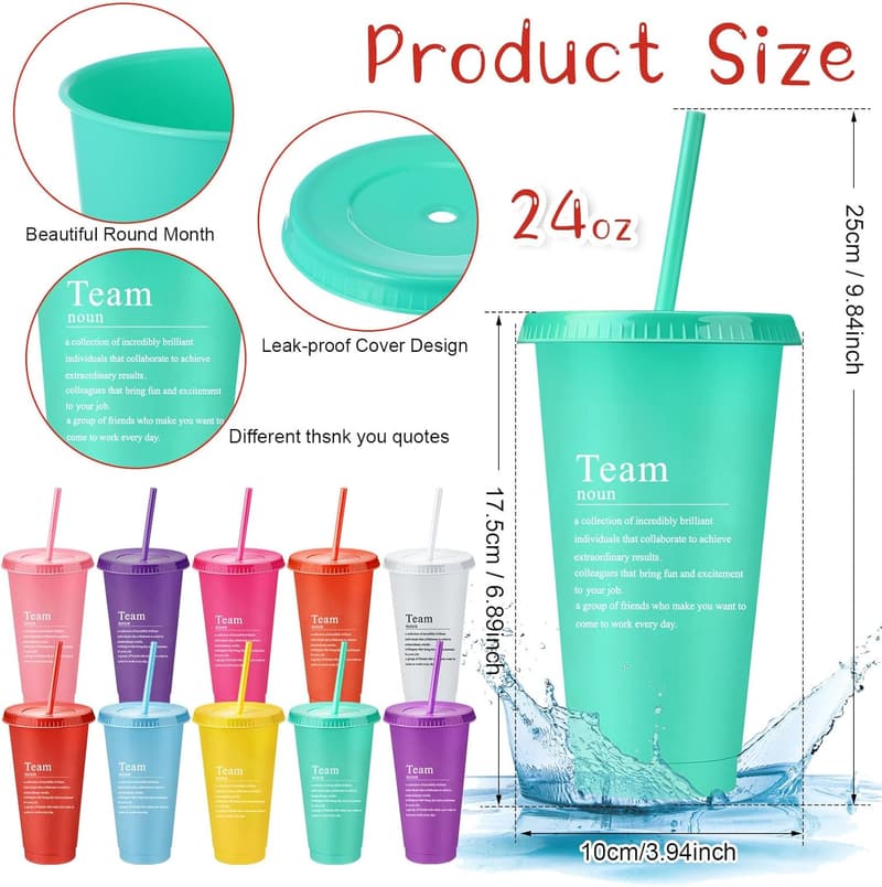 Team Employee Appreciation 24oz Tumbler Set with Keychain